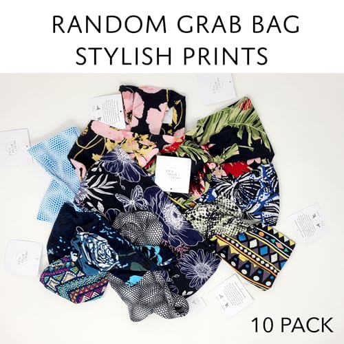 Non-Slip Workout Headbands - 10 Pack Assorted Prints