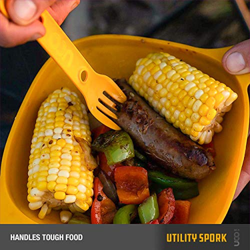 3-in-1 Camping Spork - Lightweight Spoon, Fork & Knife - Stone Blue/Sand
