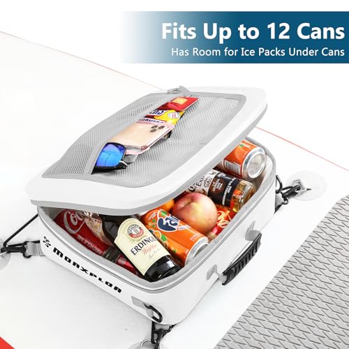 Waterproof Paddleboard Cooler Deck Bag - 12 Can Insulated - White