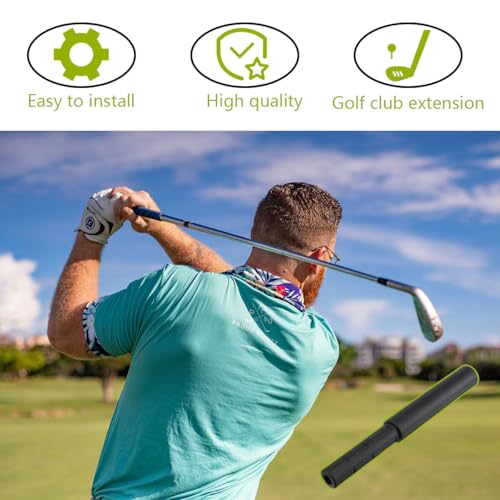 Golf Club Extender Shaft Extension - 0.520 Inch, 2PCS Black