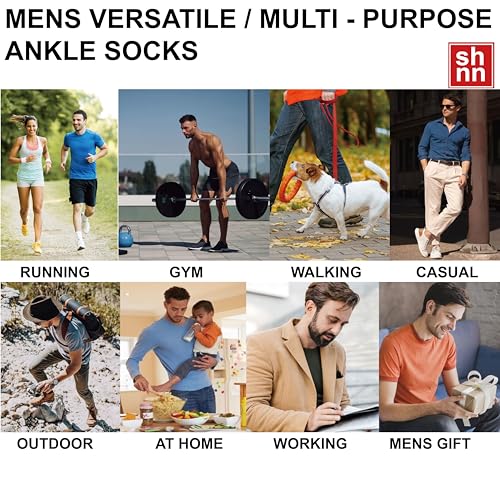Men's Ankle Socks - 12 Pairs Casual Low Cut - Black