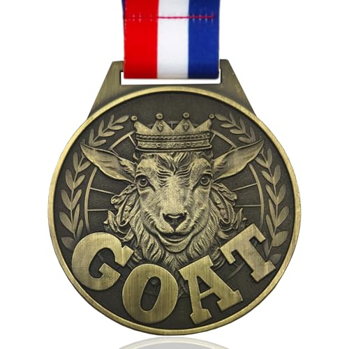 GOAT Medal - 3-Inch Bronze Pendant with Neck Strap for Champions