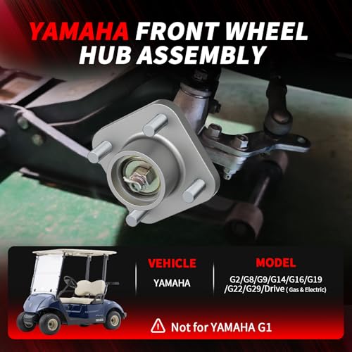 Golf Cart Front Wheel Hub Assembly for Yamaha G2 G8 G9 G14 G16 G19 G22 G29 - Durable Aluminum Bearings Kit