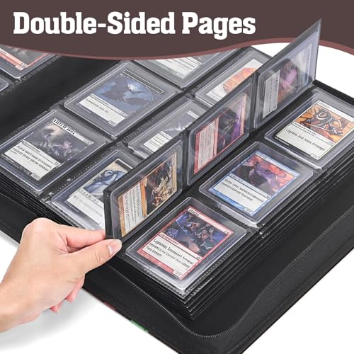 UGYAZX Brown Star Fuzzball Top Loader Binder, Holds 360 Trading Cards