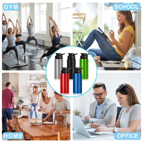 20 Oz Black Aluminum Water Bottles, 10 Pack with Snap Lids – Leak Proof, Reusable Sports Bottle