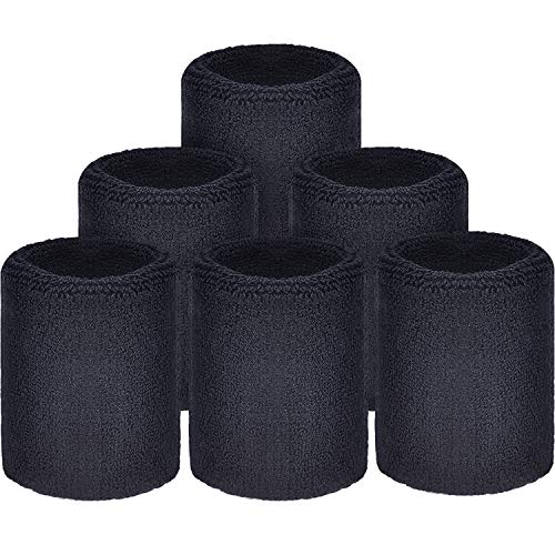 Wrist Sweatbands for Sports | Absorbent Cotton Bands (Pack of 6)