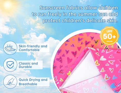Girls Tankini Swimsuit 2 Piece Bathing Suit UPF50+ Ruffle Full Coverage Pink Yellow 10-12 Years Nokecina