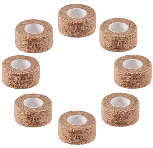 Self-Adhesive Elastic Bandage Wrap - 8 Rolls 1" x 5 Yards - Skin