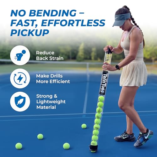 Tennis Ball Pickup Tube - Clear, Pack of 1 - Original Tenn-Tube