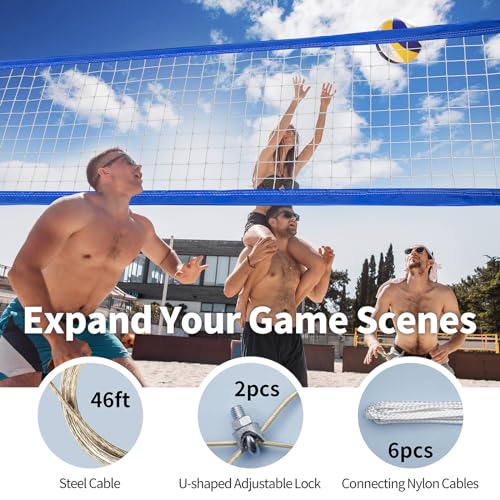 Heavy Duty Volleyball Net - All Weather, 32x3FT - Blue