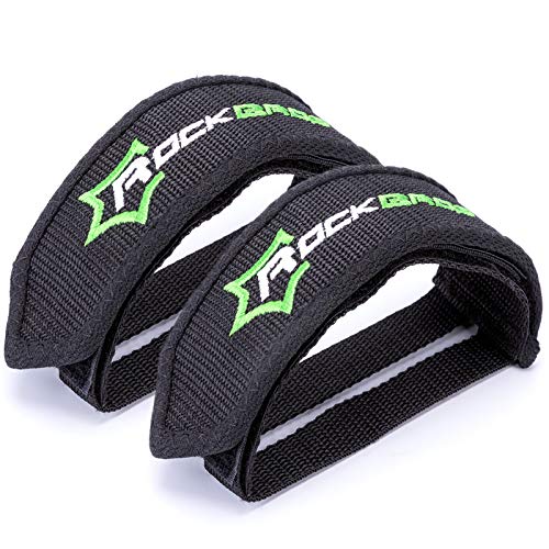 Durable Bike Pedal Straps with Toe Clips - Adjustable Nylon