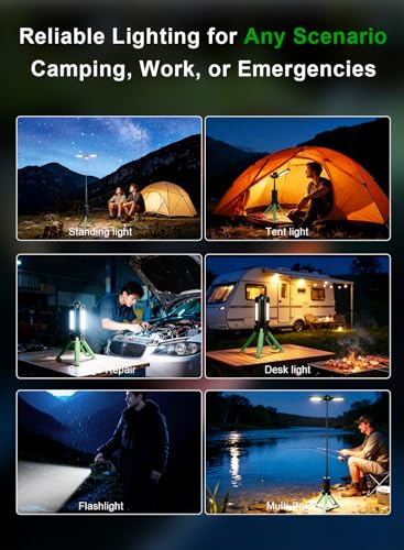 CuLiDing Green Telescopic Camping Light 2500 Lumens Rechargeable 15000mAh