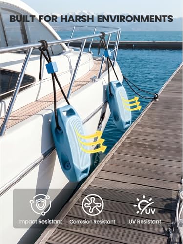 Zeraty 17x8 Inch Blue Solid EVA Boat Fenders No-Deflation Dock Bumper, 2 Pieces
