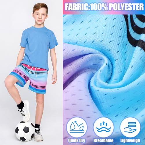 Funnysoft Baseball Mesh Shorts for Boys Small Multicolor - Crayon Mesh Shorts with Side Pocket