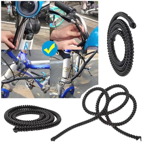 Bicycle Brake Cable Housing Protector - 2 Pack TPU Spiral Wrap
