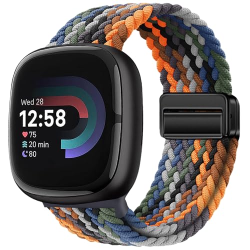 Braided Magnetic Bands for Fitbit Versa 4/3 & Sense 2/1 - Denim Blue