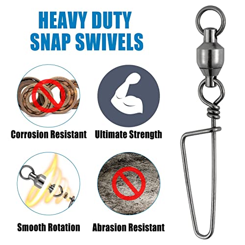 Fishing Snap Swivels with Ball Bearings - #0-26LB (1.06") - 20 Count