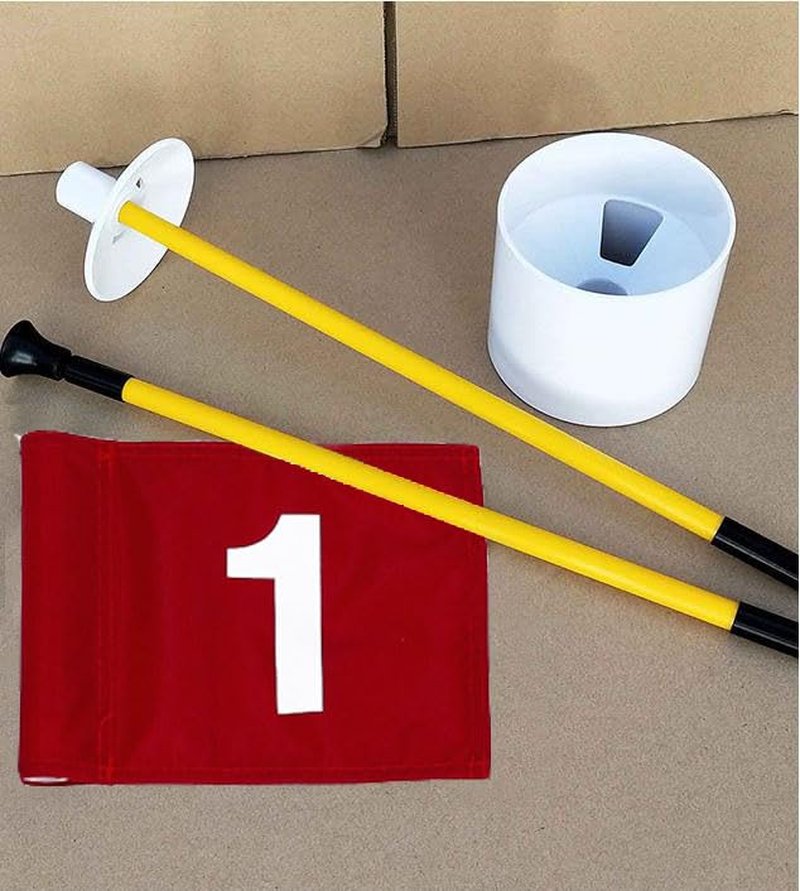 Portable 2-Section Design Mini Golf Hole Flag Set, Putting Green Flag for Backyard 3 Feet Golf Pin Flag Hole Cup Set