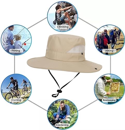 Kids Beach Bucket Hat with UPF50 Protection - Beige, 5-10 Years