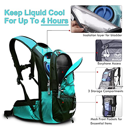 Insulated Hydration Backpack with 3L Leak Proof Bladder - Emerald