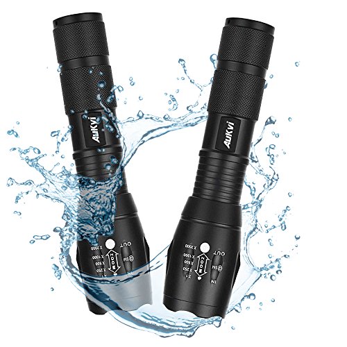 2 Pcs Powerful Red LED Flashlight - Long Range Red Hunting Light Torch, Zoombale, Waterproof, Best for Astronomy, Aviation, Night Observation