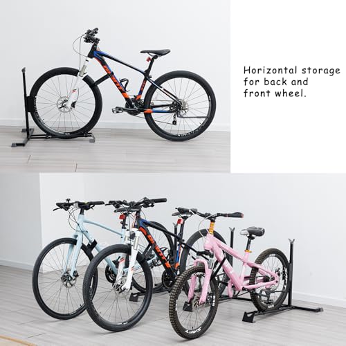YueTong Bike Stand for Vertical Bike Storage,Upright Bicycle Stand Indoor,Standing Bike Rack for Garage Floor,Suit for MTB,Road Bike,Woman Bike and E-bike.