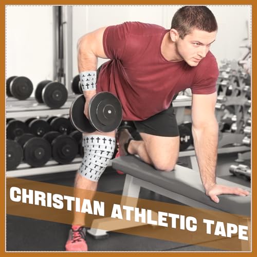 Christian Athletic Tape - 3 Rolls Cotton Sports Wrap for Joint Support