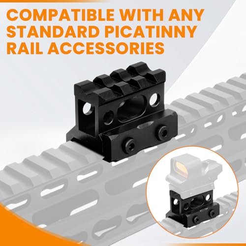 1-Inch Picatinny Riser Mount with 3 Slots for Scopes & Optics