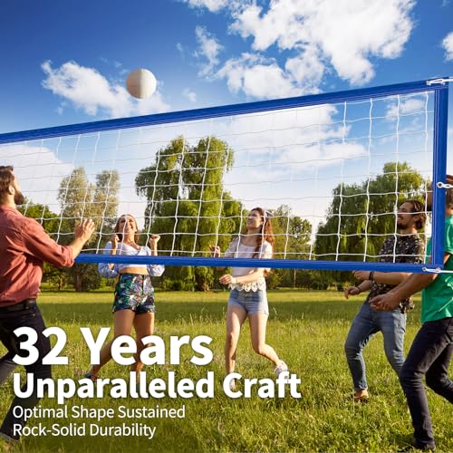 Heavy Duty Volleyball Net - All Weather, 32x3FT - Blue
