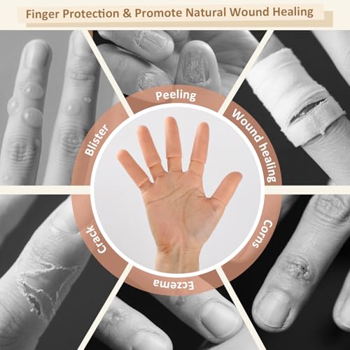 Silicone Gel Finger Cots - Reusable Fingertip Protectors for First Aid