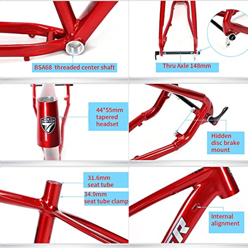 Aluminum Alloy XC Mountain Bike Frame - 17" Gray - 27.5/29"