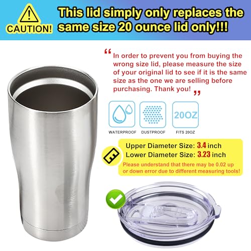 20oz Replacement Lids for Stainless Steel Tumblers - Transparent