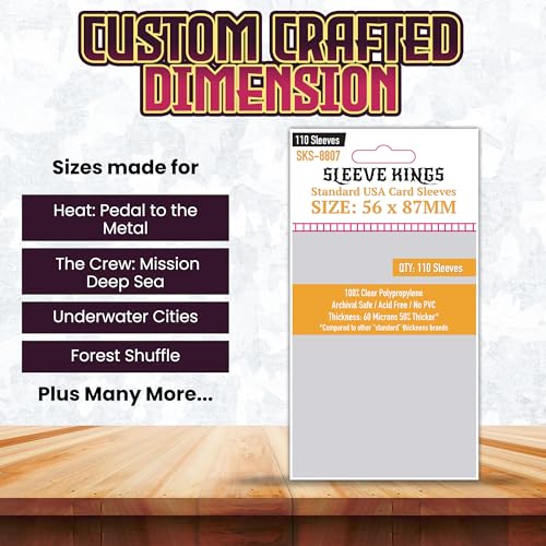 Standard USA Card Sleeves - 56x87mm, 60 Micron, 110 Count