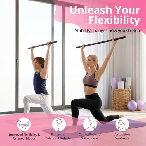 Adjustable 5ft Steel Mobility Stick for Stretching & Balance