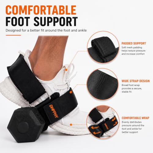 Monkey Foot Dumbbell Attachment - Adjustable Ankle Strap, 2PCS Black