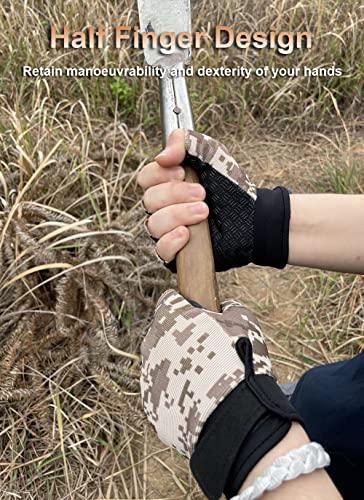 Fingerless Tactical Gloves for Men & Women - Medium Black