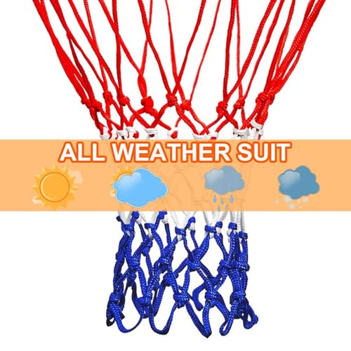 Heavy Duty Basketball Net Replacement - 12 Loops, Red White Blue