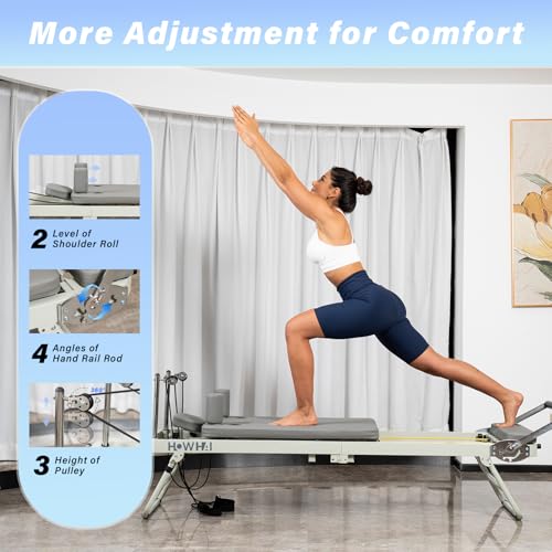 Foldable Pilates Reformer Machine with Jump Board & Dual Resistance