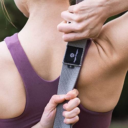 Hugger Mugger Gray 10 ft. Quick-Release Cotton Yoga Strap - Durable & Lightweight