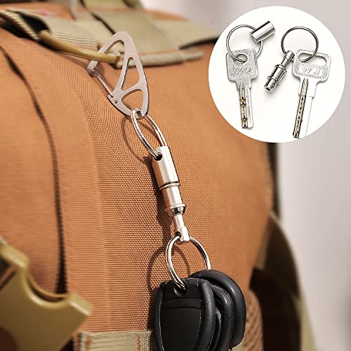 3 Pack Quick Release Detachable Keychain - Dual Pull Apart Metal Key Ring