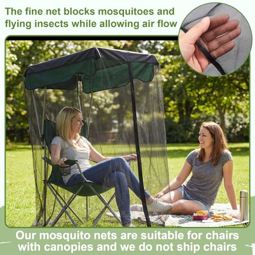 Yahenda Mosquito Net for Canopy Chair 63" H Waterproof Roof Zipper Cover - Fits 32x35"