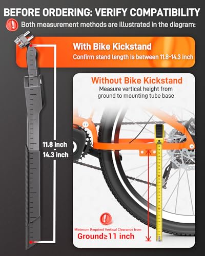 HENMI Bike Kickstand 24-29 inch with 2 Mounting Holes, 176 lb Load