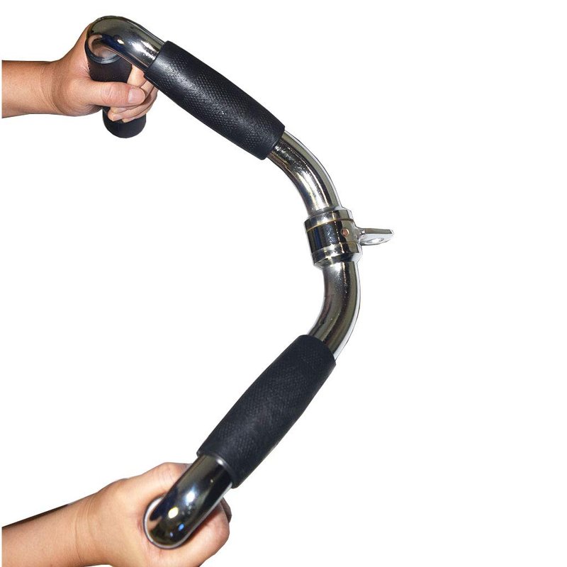 qibylift Barbell Cable Attachment For Cable Machines,Lat Pull Down Cable Machine Attachments,Tricep Press Down Bar,Revolving Straight Curl Pulldown Bar with Rotating & Rubber Handle Grips(M)