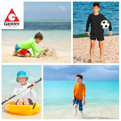 Boys Long Sleeve Rash Guard - Neon Lime, UPF 50+ Sun Protection