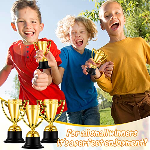 Mini Trophy Cups - 9 Pcs Plastic Gold Award Trophies for Kids