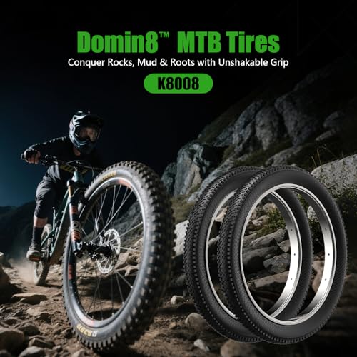 26 x 1.95 Inch Mountain Bike Tires - Puncture-Resistant 2-Pack