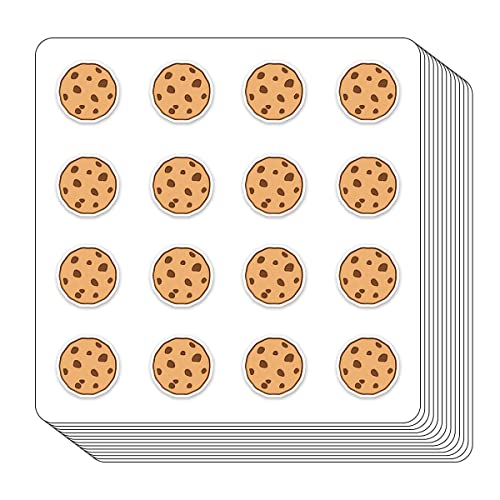 Chocolate Chip Cookie Stickers - 208 Pack, 0.5 Inch for Scrapbooking & Crafting