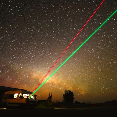 [2 Packs Green+Red] Rechargeable Laser Pointer High Power Green Red Beam Laser Light Long Distance Range for TV/LED/LCD Screens Tactical Flashlights Presentation Office/Outdoors/Astronomic