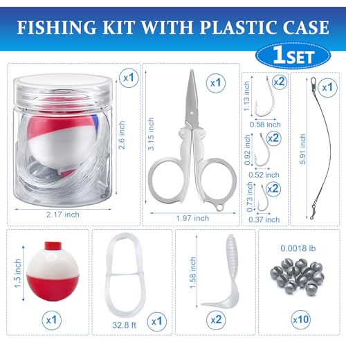 Yasuwekik 24-Piece Mini Fishing Kit for Christmas Shoebox & Emergency Survival