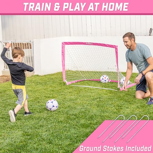 Portable Soccer Goals for Kids - 4x3 ft & 6x4 ft Options